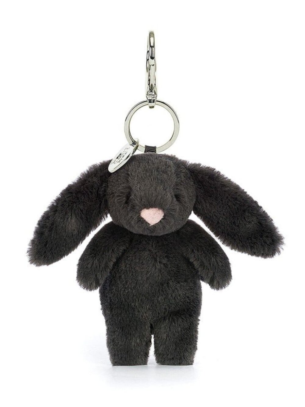 Jellycat Bashful Inky Black Bunny Bag Charm Keychain Plush NWT